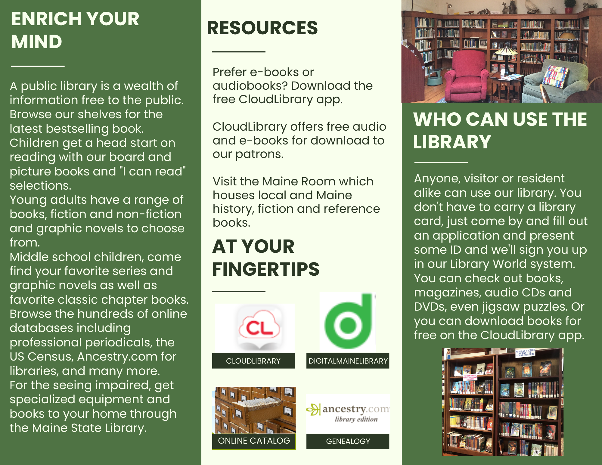 Winter Harbor Public Library resources online catalog CloudLibrary